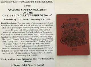 Jacobs Souvenir Album Gettysburg Battlefields Photo Illus Antique Book 1890 Rare