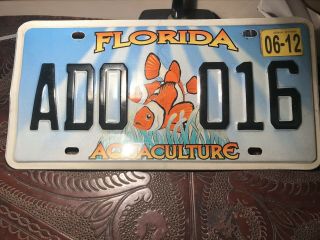 RARE Clownfish Aquaculture Florida License Plate - AD0016 Collectors 2