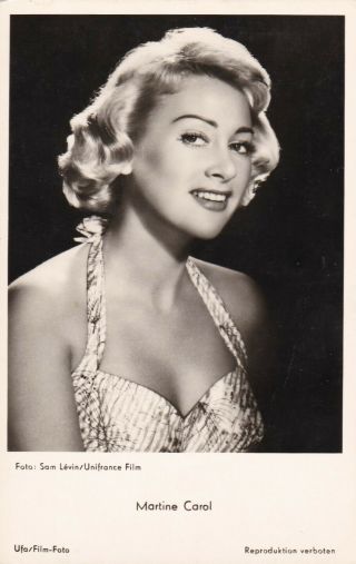 Martine Carol - Hollywood Movie Star/actress Glamour 1950s Fan Postcard