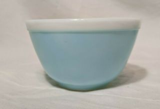 White Rim Turquoise Blue Americana Mixing Bowl 401 Rare Vintage Pyrex