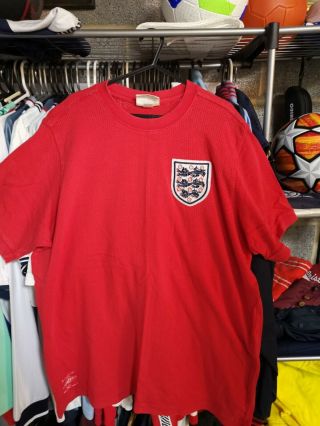Umbro England 1970 Red Away Shirt Size Large,  No.  6 On Back Rare Retro Shirt