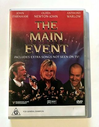 The Main Event - John Farnham Olivia Newton - John Warlow Live Show - Rare R4 Dvd