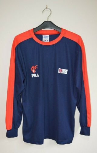 Vintage Fila Melbourne Demons Long Sleeve Training Shirt L Rare Afl Early 2000s