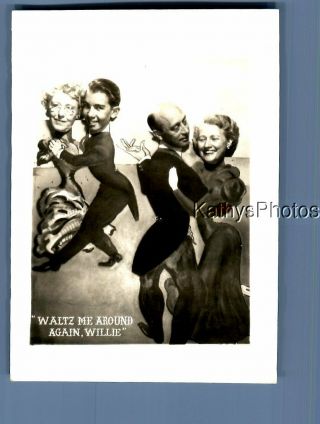 Found B&w Photo F,  4028 Men And Women Posed In Charactger Board,  Waltz Me Around