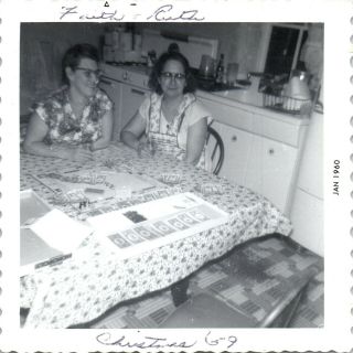 Vintage Photograph - Women Playing Monopoly - Black And White Photograph