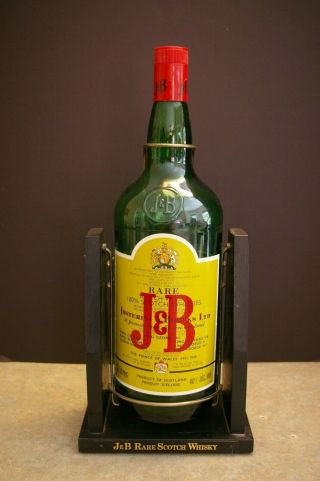 Rare Justerini And Brooks Ltd J&b Scotch Whisky 3 L Bottle With Stand
