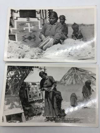 Mexico Navajo Women Indian Rug Weaver Rppc Postcard Vintage Frashers