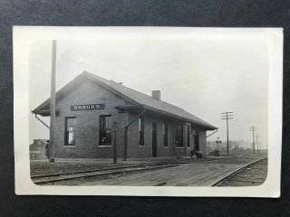 Rppc - Osborn Mo - Railroad Station - Train Depot - Missouri - Real Photo - Clinton - De Kalb