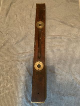 Rare Antique Stanley 30 " Adjustable Wood & Brass Level,  Patent March 25 1890