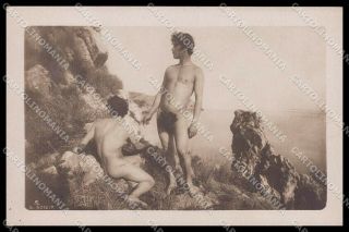 Italian Nude Man Gay Taormina Von Gloeden Rppc Photo Postcard Zg4982
