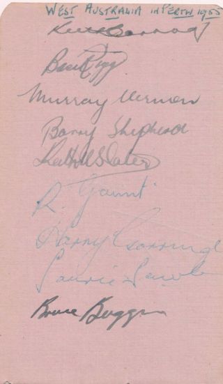 Western Australia Cricket Team 1955 Home Sheffield Shield Rare Signed Album Pag