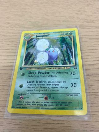 1st Edition Jumpluff Rare Holo Played Pokemon Card 7/111