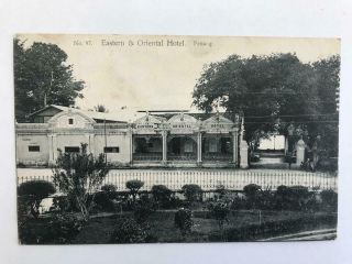 Early 1900s Postcard Eastern And Oriental Hotel Penang Malaysia
