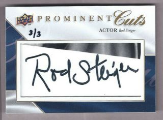 Rod Steiger Cut Signature Auto 2009 Upper Deck Prominent Cuts 3/3 Rare