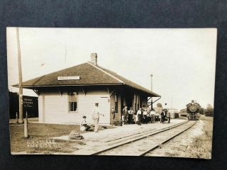 Rppc - Rock City Il - Cm&stp Railroad Station - Train - Depot - Illinois - Real Photo - Ill - Rp