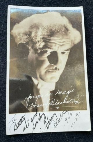 Harry Blackstone Magician Rare Autograph Rppc Real Photo Postcard 1942