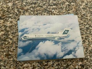 Pia Pakistan Hs Trident Inflight Delivery Colors Airline Issued Postcard