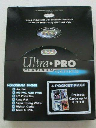 400 Ultra Pro 4 Pocket Pages For 3 1/2 " X 5 1/2 " Postcards In Boxes Of 100