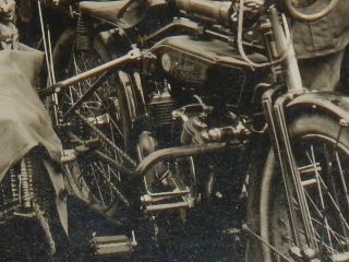 1904 - 1920 ' s Reading Standard motorcycle with sidecar rppc real photo postcard 3