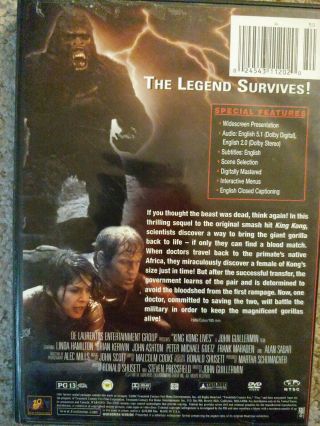 King Kong Lives Dino De Laurentiis Dir Jon Guillermin 1986 Rare oop DVD 2