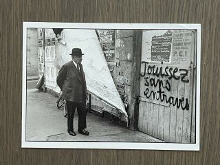 Unique Signed Postcard Henri Cartier - Bresson " Thank You " Aperture 1989 Magnum