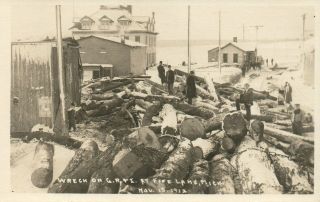 Beebe Mich Rppc Wreck Of G.  R.  & I.  Fife Lake 1912 Michigan Real Photo Postcard