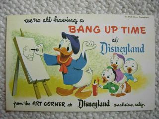 Disneyland - Anaheim Ca - Art Corner - Donald Duck - Amusement Park - Walt Disney - Calif