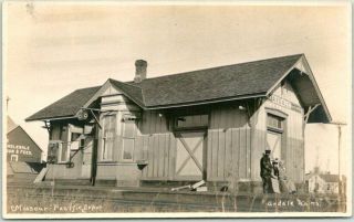 1910s Andale Kansas Rppc Real Photo Postcard Missouri Pacific Railroad Depot