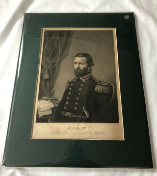 Antique Engraving Lieutenant General Ulysses S.  Grant George Perine Of York
