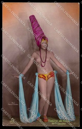 French Risque Nude Woman Tinted Color Casino De Paris Postcard Zg5067