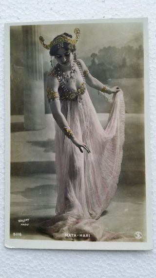 Mata Hari - Erotic Dancer / Spy - Photo Postcard Real Photo Ca.  1910s