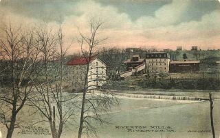 Riverton Va Riverton Mills River View Hand Colored Postcard