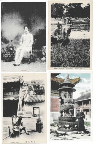 4 China Postcards - - People Of China 1910s/20s