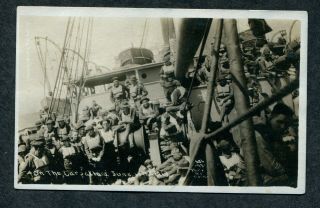 On The Carpathia,  Crew On Ship,  Ww1 Era Postcard