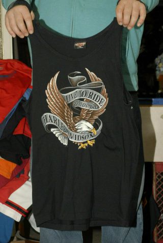 Vintage Harley Davidson Of Green River Wyoming Tank Top T Shirt Xl Rare