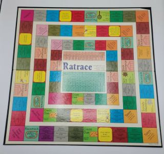 Rare Vintage 70 ' s RATRACE Board Game Waddingtons 100 COMPLETE 2
