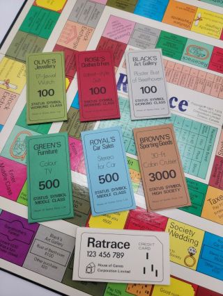 Rare Vintage 70 ' s RATRACE Board Game Waddingtons 100 COMPLETE 3