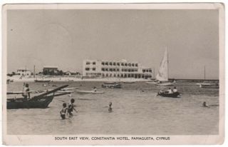 Cyprus Egypt 1957 Censored Postcard Constantia Hotel Famagusta