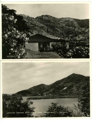 2 Postcards Tortola British Virgin Islands Black &white Real Photograph Unposted