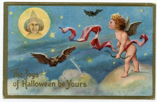 Halloween Cherub Witch Bat Owl