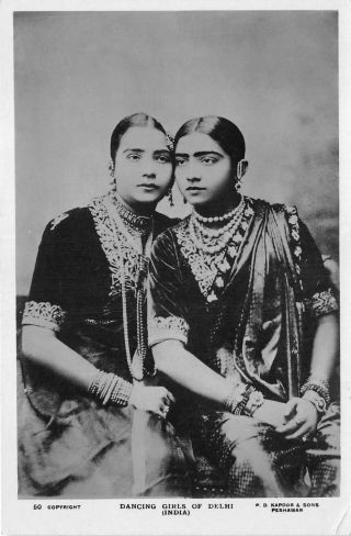 Lot141 Real Photo India Dancing Girls Of Delhi Types Folklore Costume