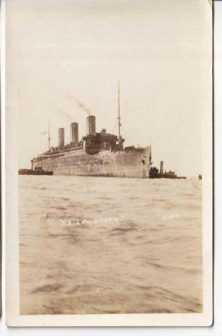 US United States Line Steamship SS Leviathan Luftpost WWI 2
