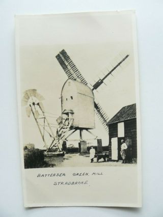 Battersea Green Mill Stradbroke Real Photo Postcard - Suffolk Windmill
