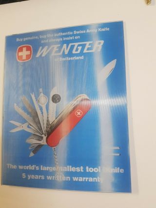 Rare Holographic Wenger Swiss Army Knife Display Standing Board