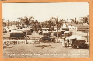 Miami Fl Biscayne Blvd 1942 Real Photo Postcard Mailed