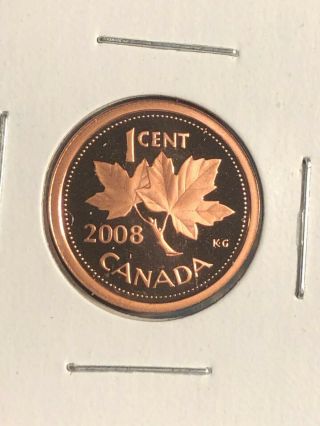 2008 Canada Proof Penny Rare Non - Magnetic Variety Small One 1 Cent Coin Copper