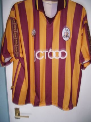 Bradford City Rare 1990s Beaver Jct600 Home Football Shirt Size Xxl Good Cond
