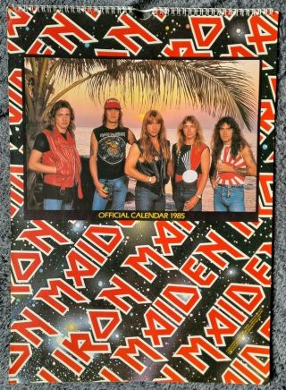 Iron Maiden Official Vintage Calendar Poster From 1985 Rare
