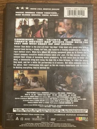 Thicker Than Water DVD,  Mack 10 Fat Joe Ice Cube Authentic Region 1 Rare HTF OOP 2