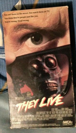 They Live Rare 1989 Mca Vhs John Carpenter Rowdy Piper Horror Sci - Fi